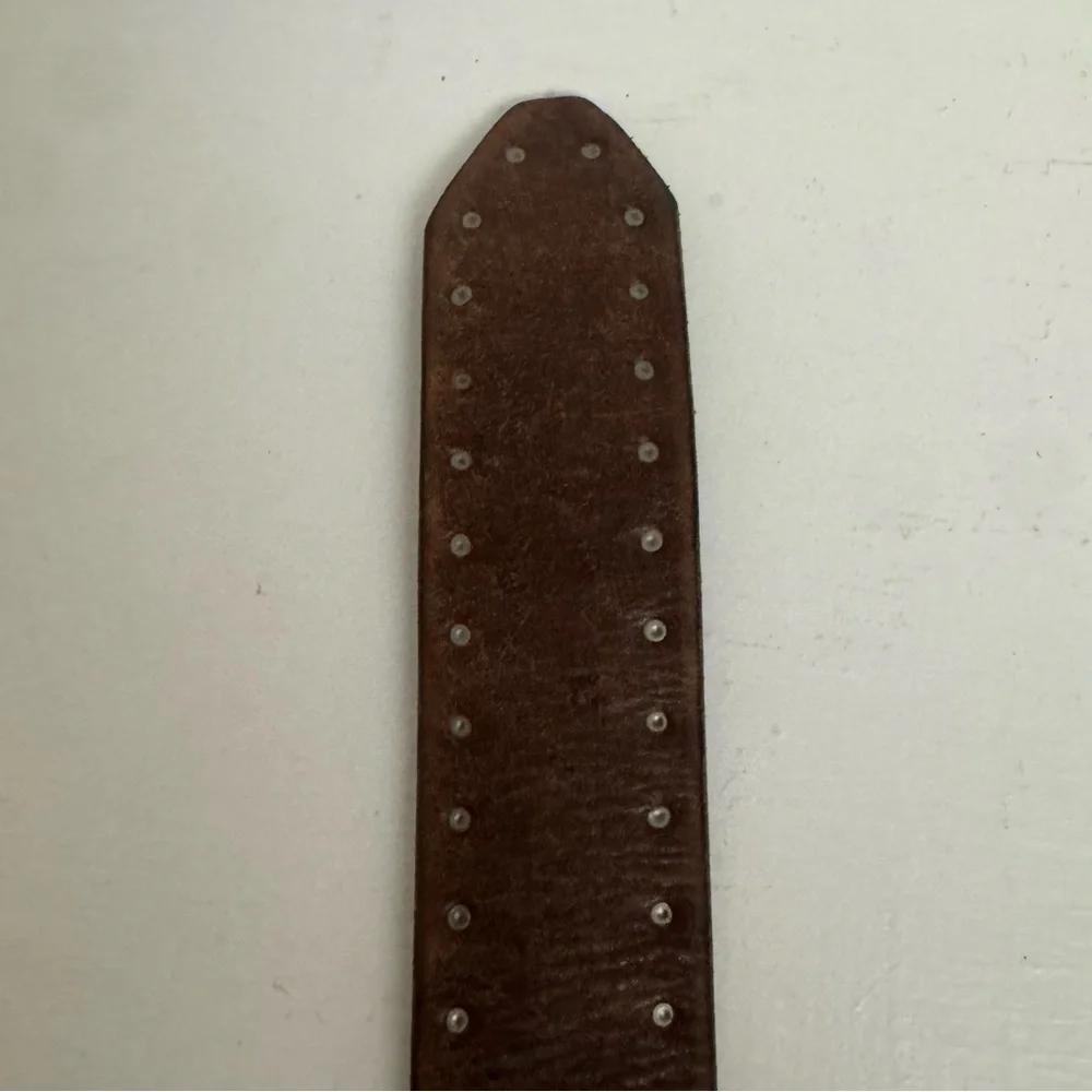 J.Crew Womens Size Small Brown Leather Rivet Adjustable Ring Belt - Picture 3 of 10